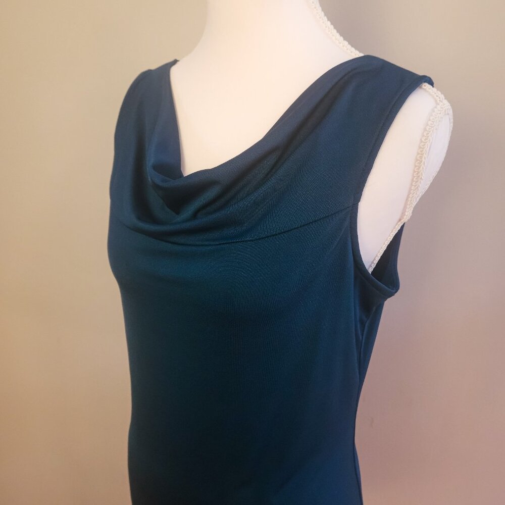 NWOT The Limited S Sleeveless Cowl Neck Teal Blue Blouse Top Small